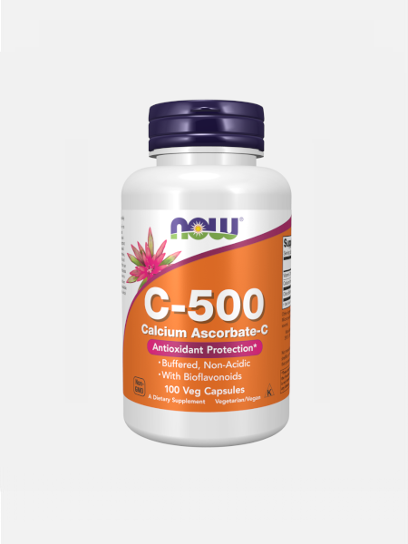 Vitamin C-500 Calcium Ascorbate - 100 cápsulas - Now