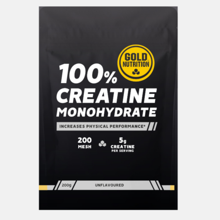 100% Creatine Monohydrate Unflavoured – 200g – Gold Nutrition