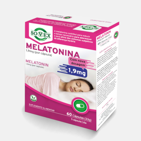 Melatonina 1,9mg – 60 cápsulas – Sovex