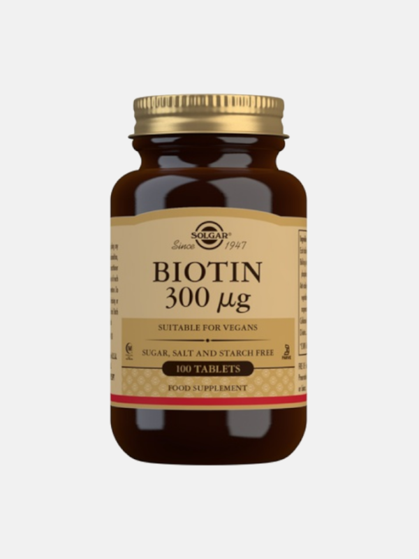 Biotina 300mcg - 100 comprimidos - Solgar