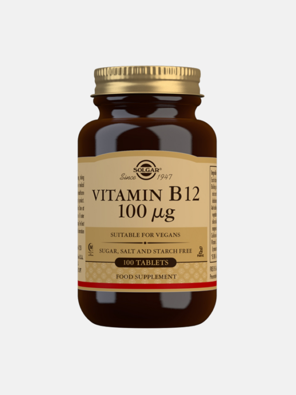 Vitamina B12 Cianocobalamina 100mcg - 100 comprimidos - Solgar