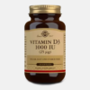 Vitamina D3 1000 UI (25mcg) - 100 cápsulas - Solgar
