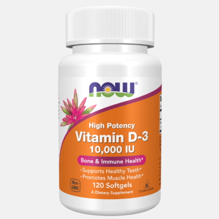 Vitamin D3 10000 IU – 120 cápsulas – Now