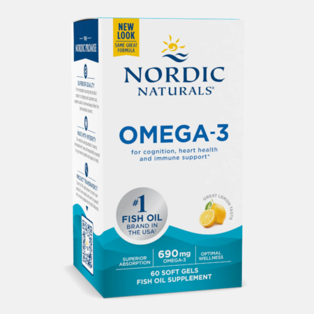Omega-3 690mg Lemon – 60 softgels – Nordic Naturals