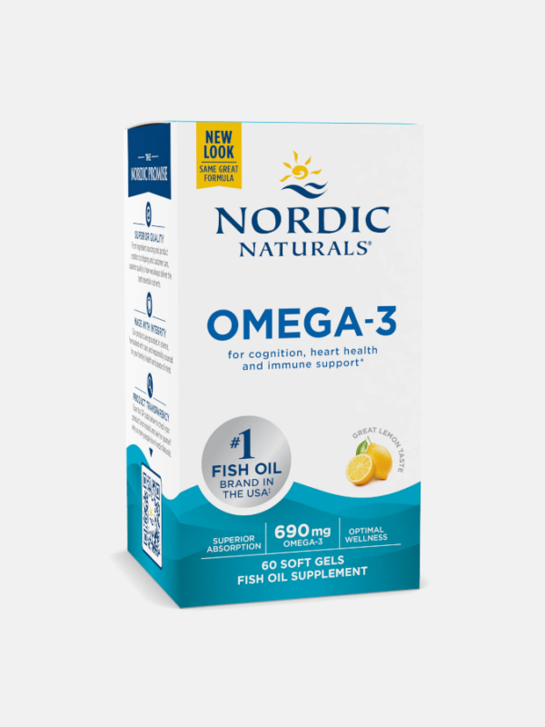 Omega-3 690mg Lemon - 60 softgels - Nordic Naturals