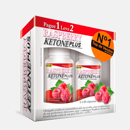 Raspberry Ketone Plus Pague 1 Leve 2 – 60+60 cápsulas – Fharmonat