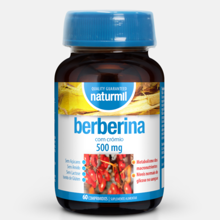 Berberina 500mg com crómio – 60 comprimidos – Naturmil