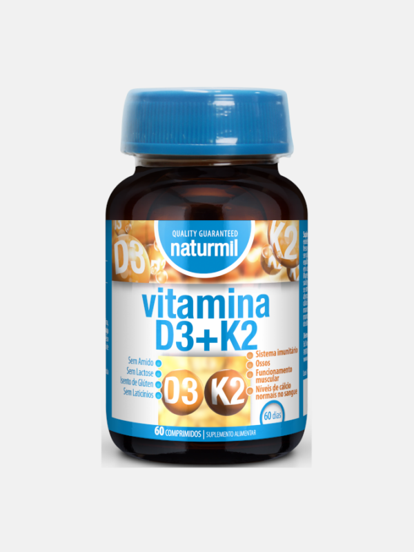 Vitamina D3 + K2 - 60 comprimidos - Naturmil