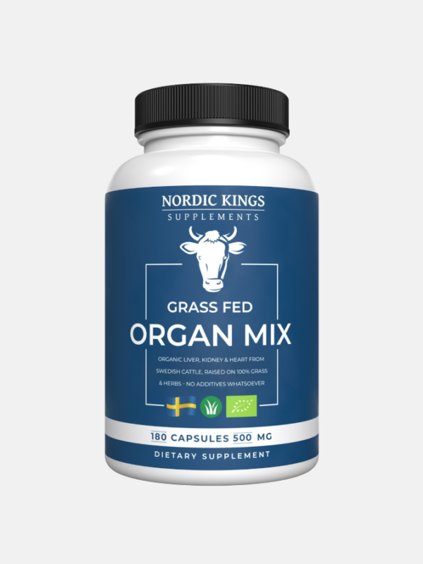 Grass Fed Beef Organ Mix Bio - 180 cápsulas - Nordic Kings