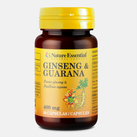 Ginseng & Guaraná 400mg – 50 cápsulas – Nature Essential