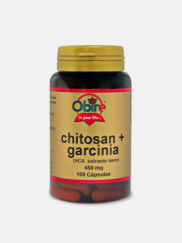Chitosán + Garcinia 450mg - 100 cápsulas - Obire