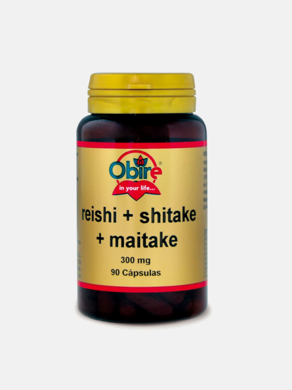 Reishi + Shitake + Maitake 300mg - 90 cápsulas - Obire