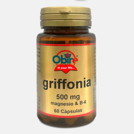 Griffonia 5-HTP 100mg Magnésio B6 – 60 cápsulas – OBIRE