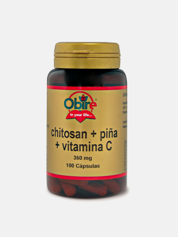 Chitosan + Ananás + Vitamina C 360mg - 100 cápsulas - Obire