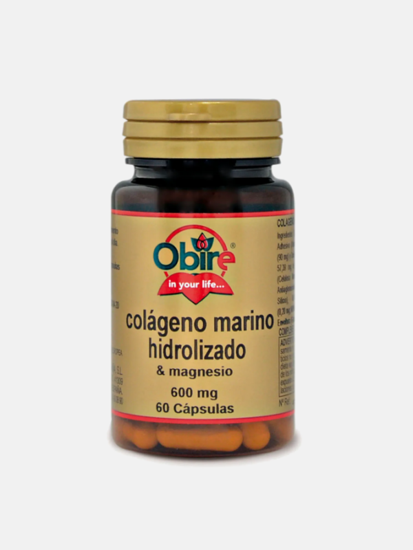 Colagénio Marinho Hidrolizado + Magnésio - 60 cápsulas - Obire