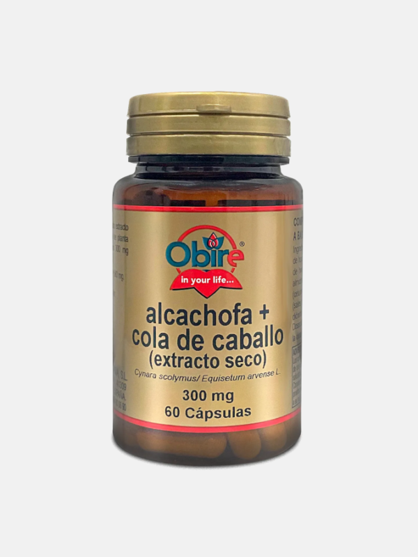 Alcachofra + Cavalinha 300mg - 60 cápsulas - Obire