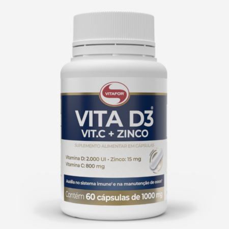 Vitamina D3 + C + Zinco – 60 cápsulas – Vitafor