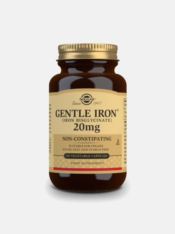 Gentle Iron 20mg - 180 cápsulas - Solgar