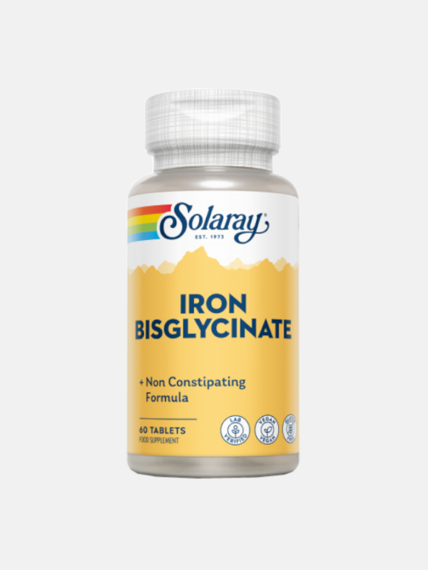 Iron Bisglycinate - 60 comprimidos - Solaray