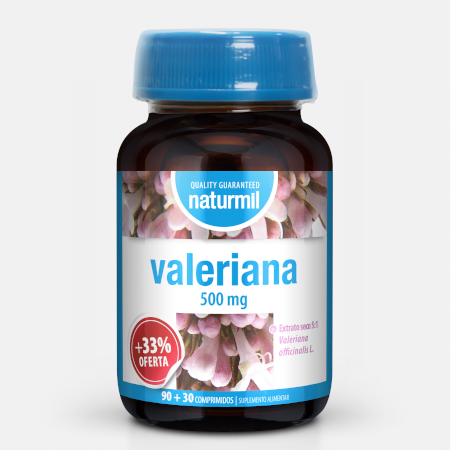 Valeriana 500 mg – 90+30 comprimidos – Naturmil