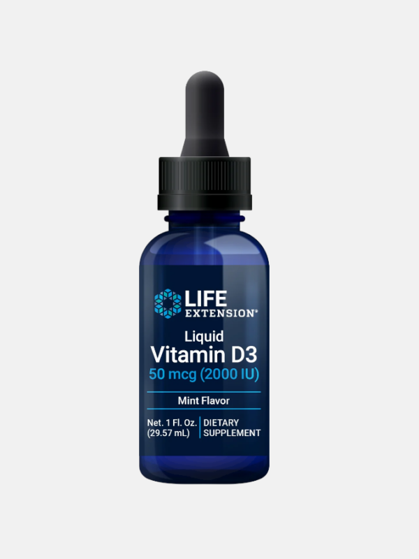 Liquid Vitamin D3 2000IU Mint - 29,57ml - Life Extension
