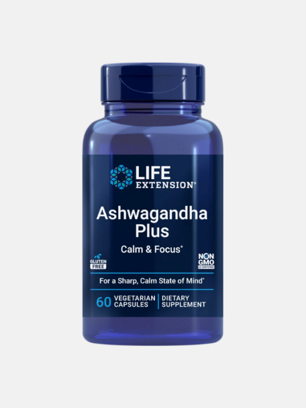 Ashwagandha Plus Calm & Focus - 60 cápsulas - Life Extension