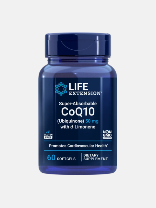 Super-Absorbable Ubiquinone CoQ10 with d-Limonene 50mg - 60 softgels - Life Extension