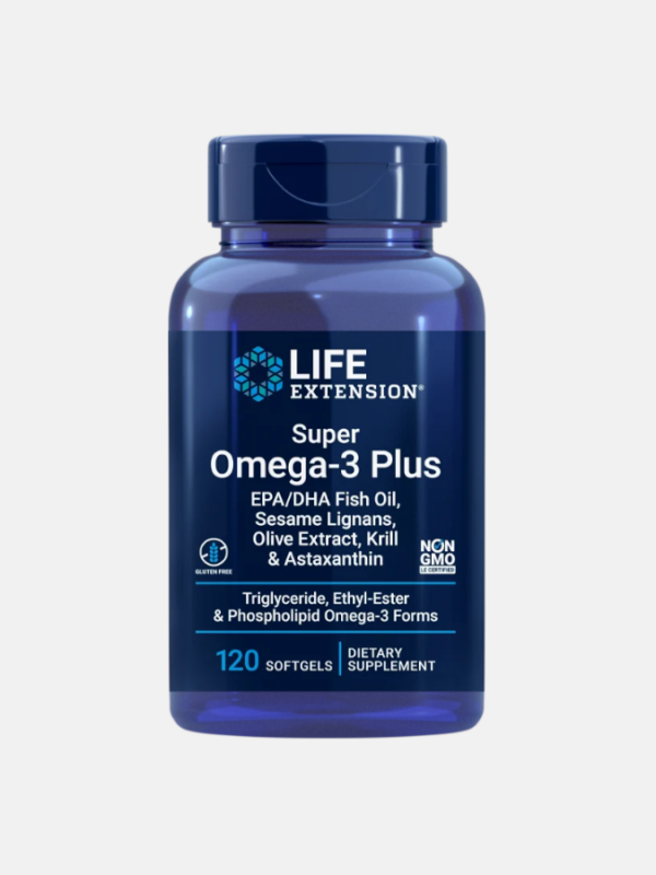 Super Omega-3 Plus EPA/DHA with Sesame Lignans, Olive Extract, Krill & Astaxanthin - 120 softgels - Life Extension