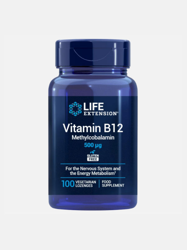 Vitamin B12 Methylcobalamin 500mcg - 100 lozangos - Life Extension
