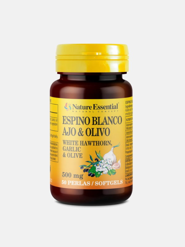 Espinheiro + Alho + Azeitona 500mg -  50 cápsulas - Nature Essential