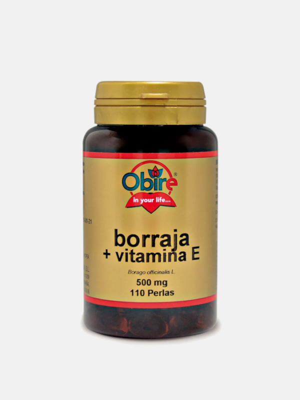 Borragem 500mg + Vitamina E - 110 cápsulas - Obire
