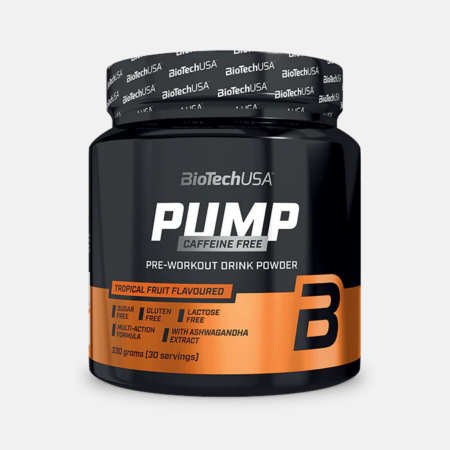 PUMP Caffeine Free Pre-Workout Tropical Fruit – 330g – Biotech USA