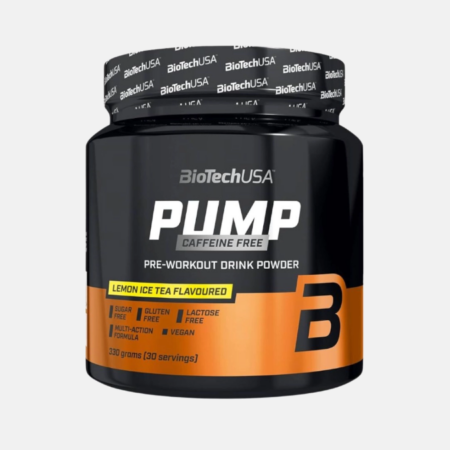PUMP Caffeine Free Pre-Workout Lemon Ice Tea – 330g – Biotech USA