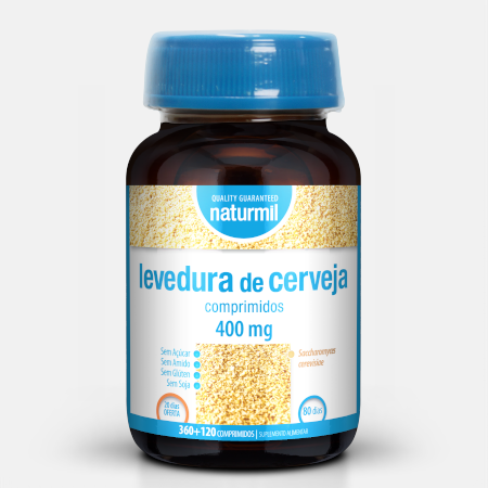 Levedura de Cerveja 400 mg – 360+120 comprimidos – Naturmil