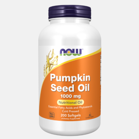 Pumpkin Seed Oil 1000 mg – 200 cápsulas – Now
