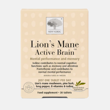 Lion’s Mane Active Brain – 30 comprimidos – New Nordic
