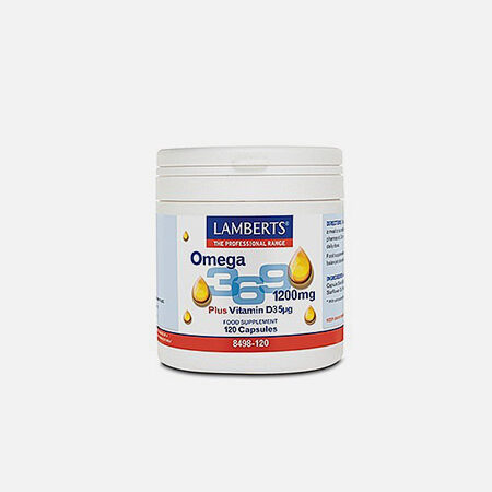 Omega 3-6-9 com Vitamina D3 – 120 cápsulas – Lamberts