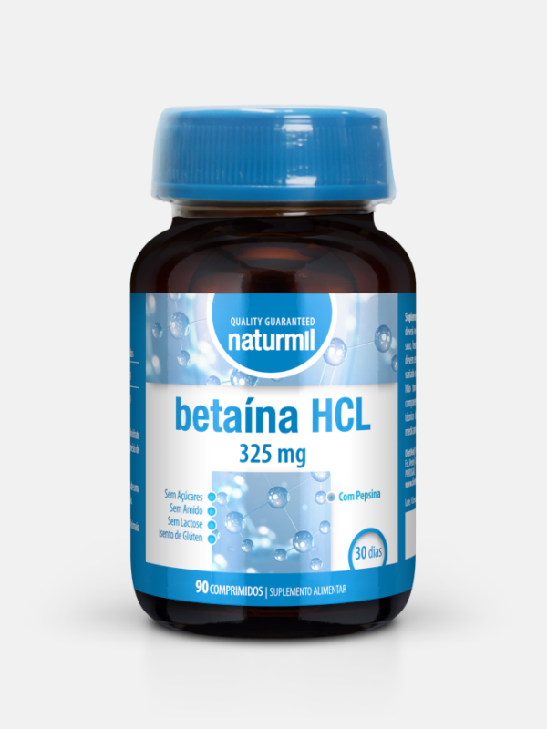 Betaína HCL 325 mg - 90 comprimidos - Naturmil