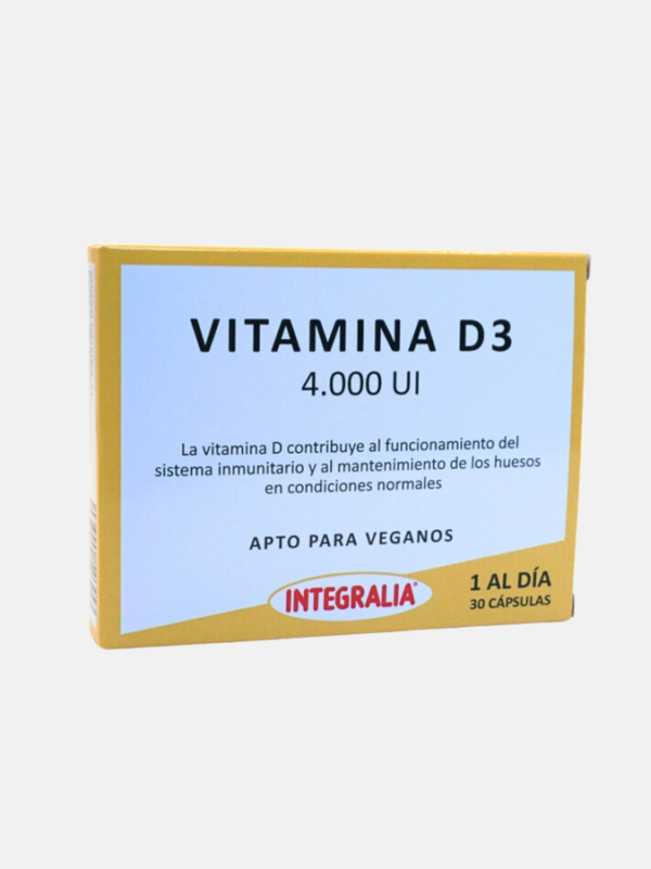 Vitamina D3 4000 UI - 30 cápsulas - Integralia