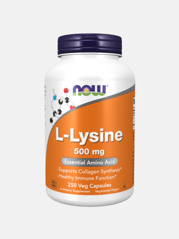 L-Lysine 500mg - 250 veg cápsulas - Now