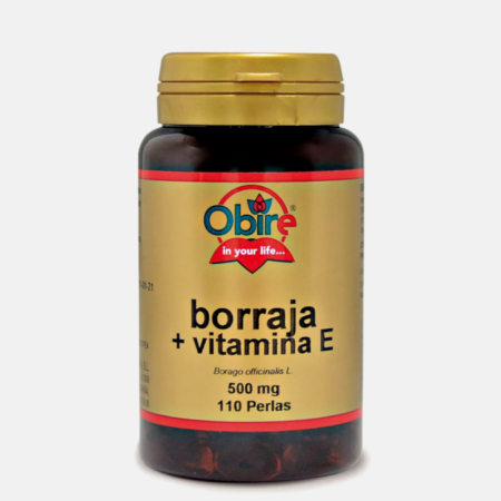 Borragem 500mg + Vitamina E – 110 cápsulas – Obire