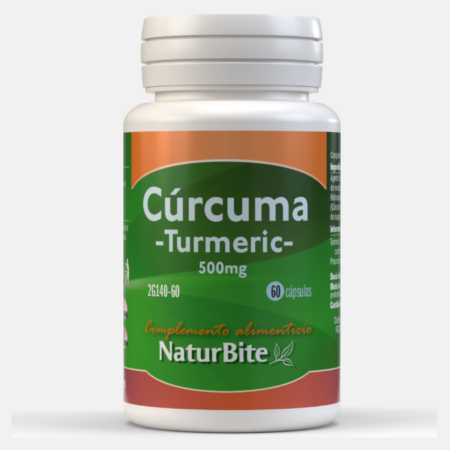 Turmeric Curcuma 500mg – 60 cápsulas – NaturBite