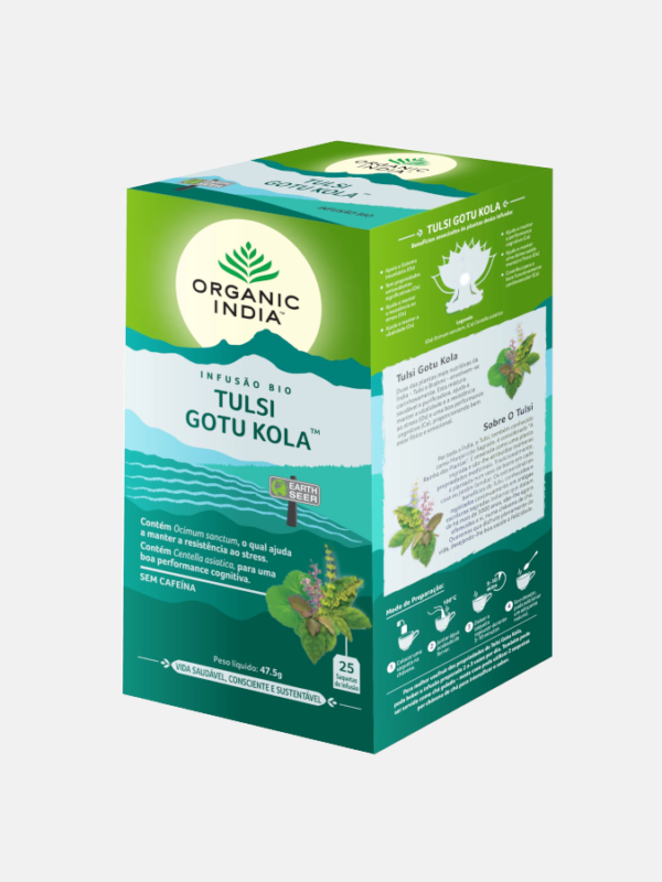 Infusão Bio Tulsi Gotu Kola - 25 saquetas - Organic India