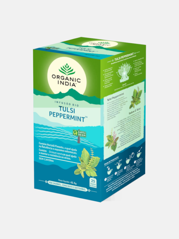 Infusão Bio Tulsi Peppermint - 25 saquetas - Organic India