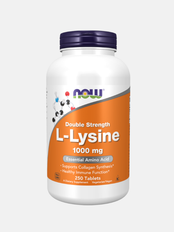 L-Lysine Double Strength 1000mg - 250 comprimidos - Now