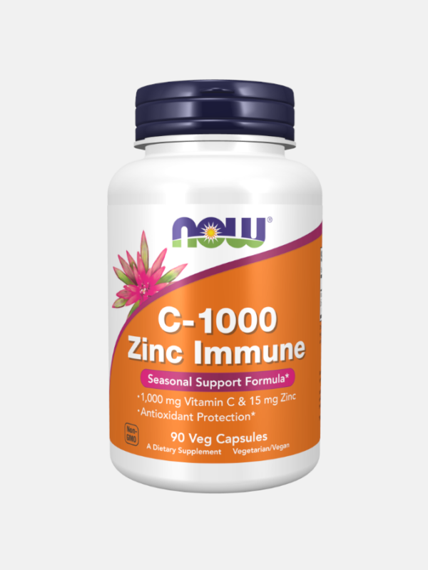 C-1000 Zinc Immune - 90 veg cápsulas - Now