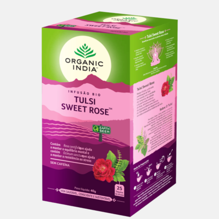 Infusão Bio Tulsi Sweet Rose – 25 saquetas – Organic India