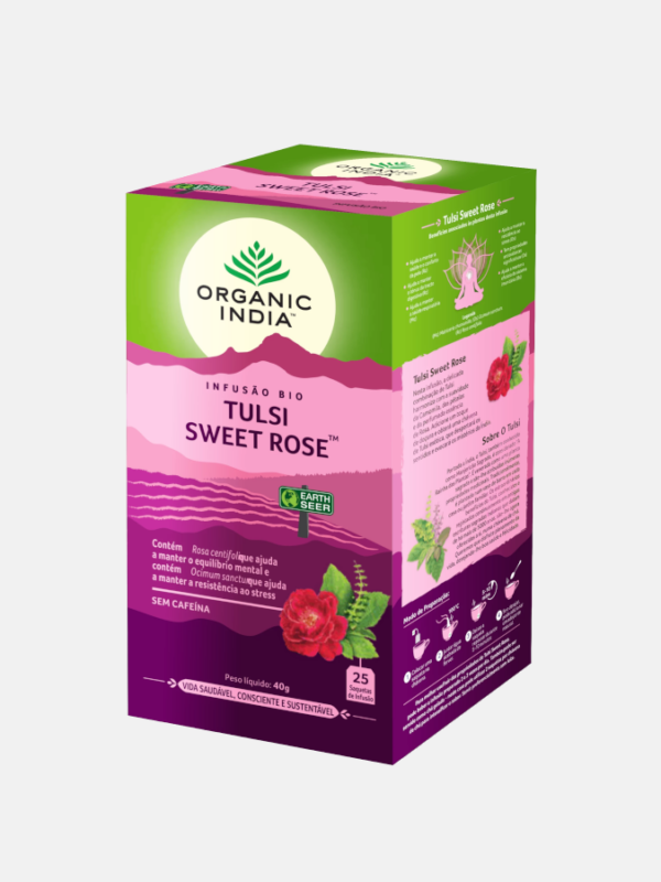 Infusão Bio Tulsi Sweet Rose - 25 saquetas - Organic India