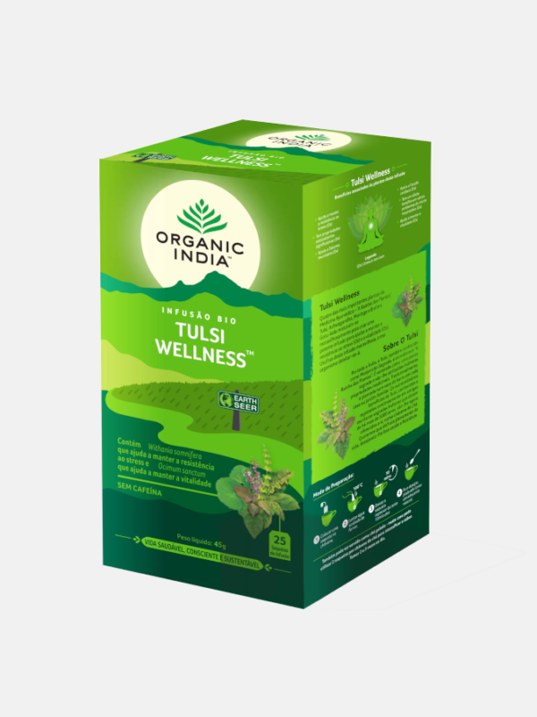 Infusão Bio Tulsi Wellness - 25 saquetas - Organic India