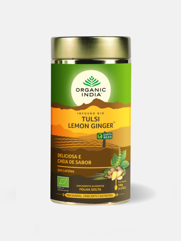 Tulsi Lemon Ginger Infusão Bio - 100g - Organic India